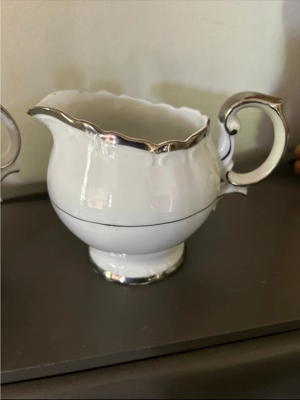 Vintage Harmony House China Silver Sonata pattern creamer and sugar bowl